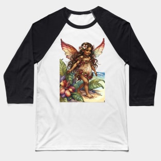 Tropical Flower Fairy Girl Cute Hawaii Cicely Mary Barker Baseball T-Shirt